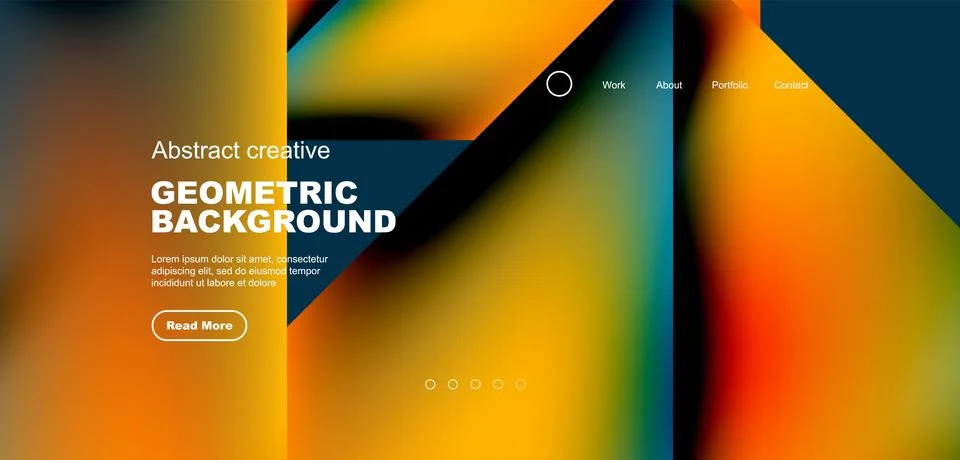 Fluid gradient geometric triangles, abstract landing page background. Minimal Stock Illustration