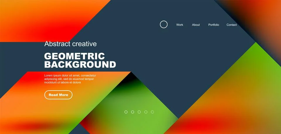 Fluid gradient geometric triangles, abstract landing page background. Minimal Stock Illustration