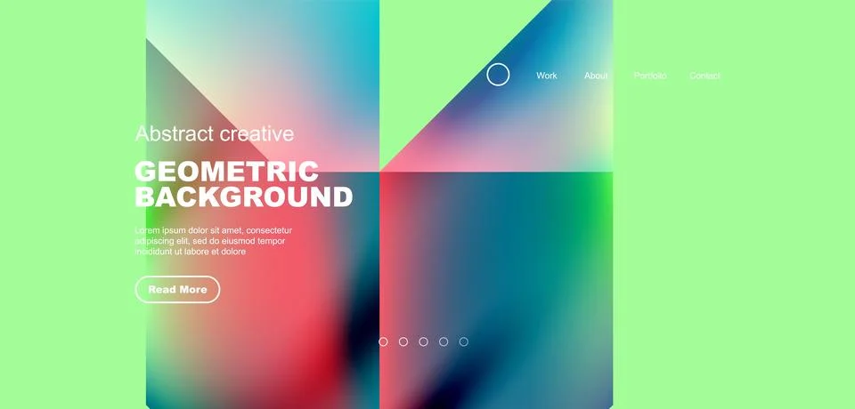 Fluid gradient geometric triangles, abstract landing page background. Minimal Stock Illustration