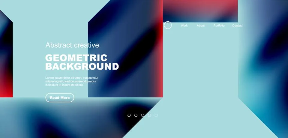 Fluid gradient geometric triangles, abstract landing page background. Minimal Stock Illustration