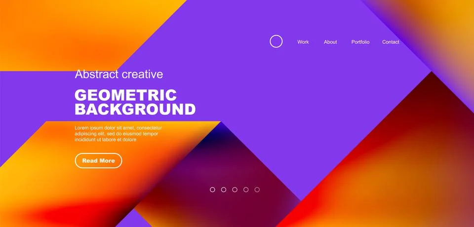 Fluid gradient geometric triangles, abstract landing page background. Minimal Stock Illustration