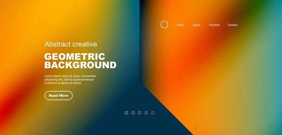 Fluid gradient geometric triangles, abstract landing page background. Minimal Stock Illustration