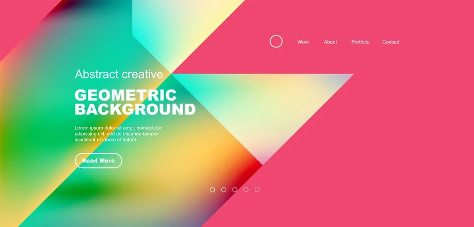 Fluid gradient geometric triangles, abstract landing page background. Minimal Stock Illustration