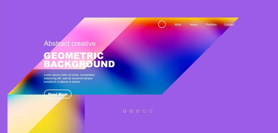Fluid gradient geometric triangles, abstract landing page background. Minimal Stock Illustration