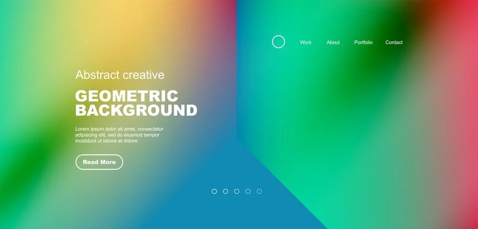 Fluid gradient geometric triangles, abstract landing page background. Minimal Stock Illustration