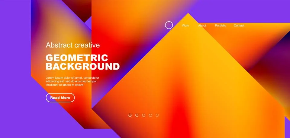Fluid gradient geometric triangles, abstract landing page background. Minimal Stock-Illustration