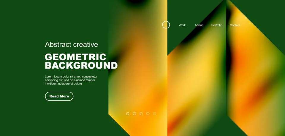 Fluid gradient geometric triangles, abstract landing page background. Minimal Illustrazione stock