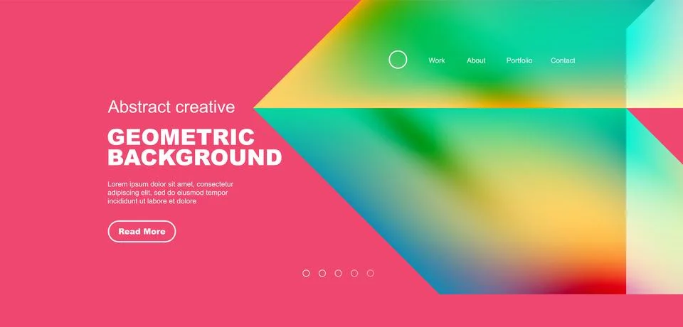 Fluid gradient geometric triangles, abstract landing page background. Minimal Stock Illustration