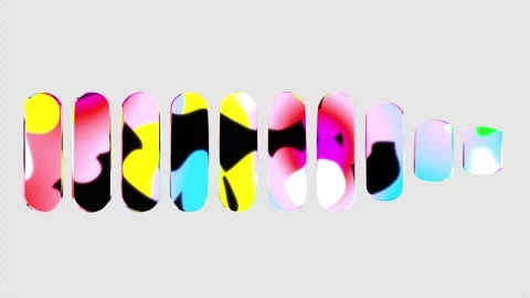 Fluid Gradient Rounded Capsule Size Variation Abstract Motion Graphics Loop Stock Footage 340114989