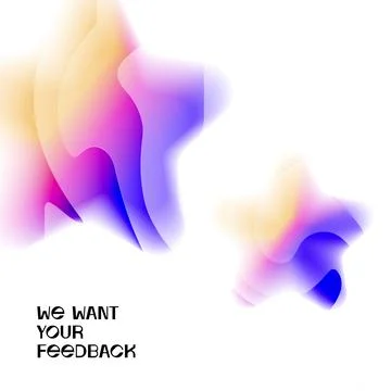 Fluid gradient star shaped elements on white background. Minimal style poster Illustrazione stock