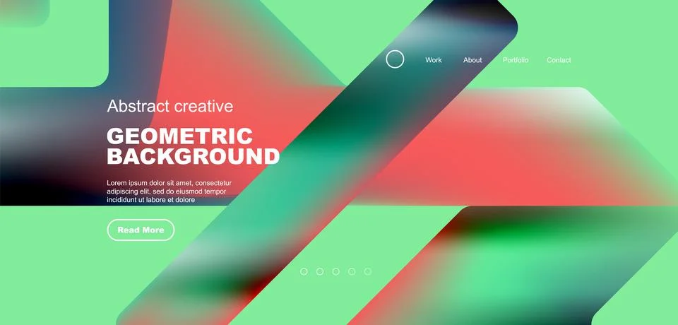 Fluid gradient triangles landing page background. Vector illustration for Illustrazione stock