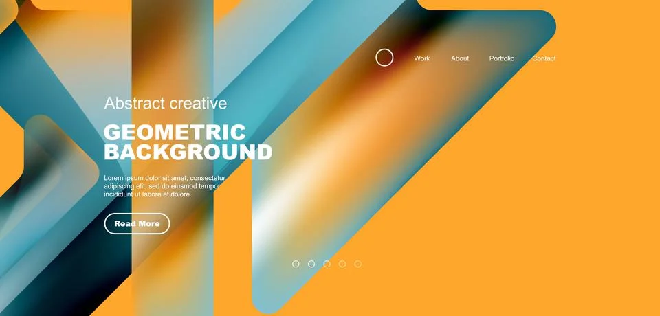 Fluid gradient triangles landing page background. Vector illustration for Stock Illustration