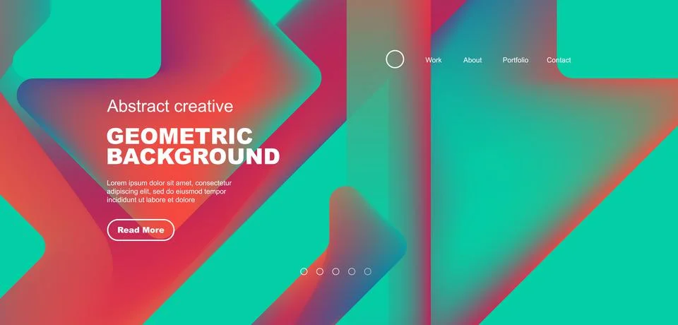 Fluid gradient triangles landing page background. Vector illustration for Stock Illustration