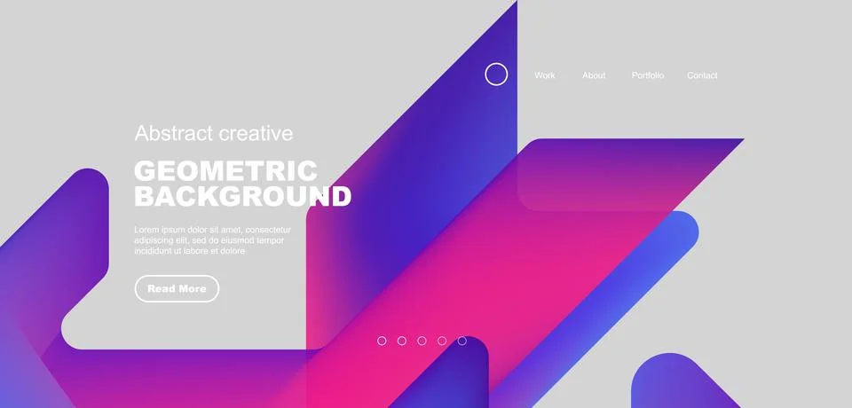 Fluid gradient triangles landing page background. Vector illustration for Stockillustratie