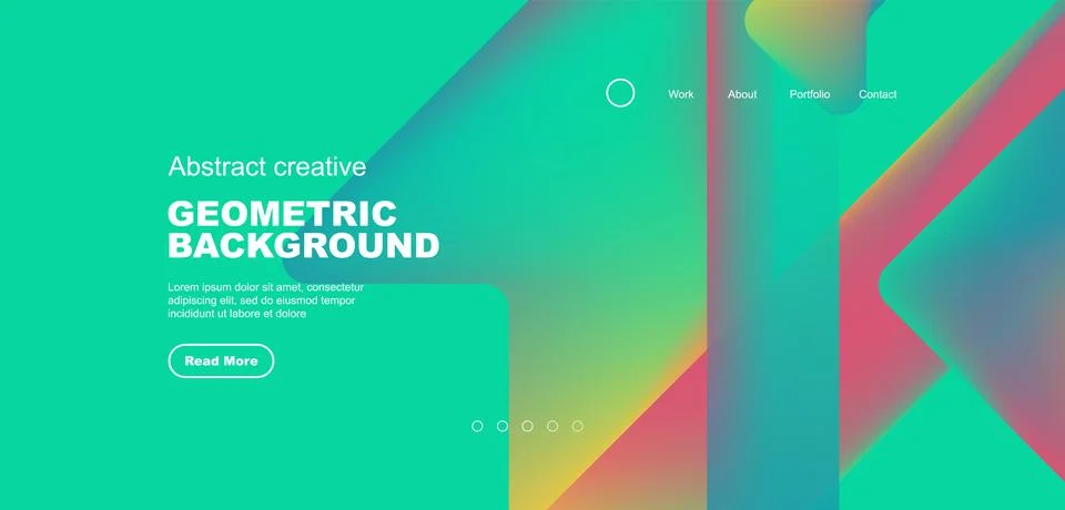 Fluid gradient triangles landing page background. Vector illustration for Stockillustratie