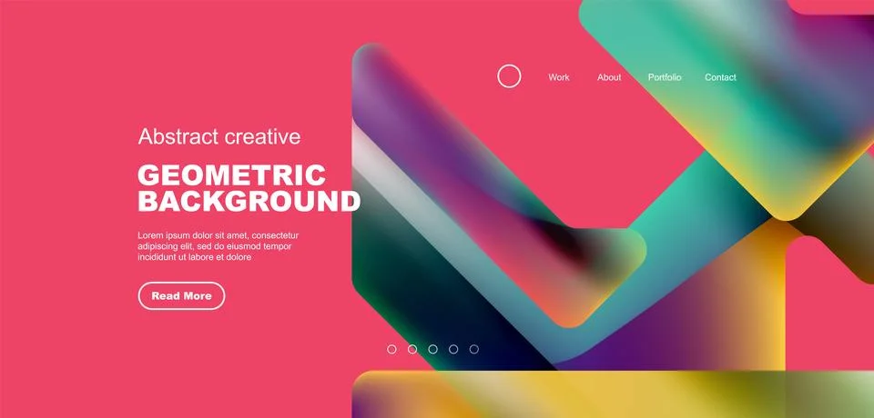 Fluid gradient triangles landing page background. Vector illustration for イラスト素材