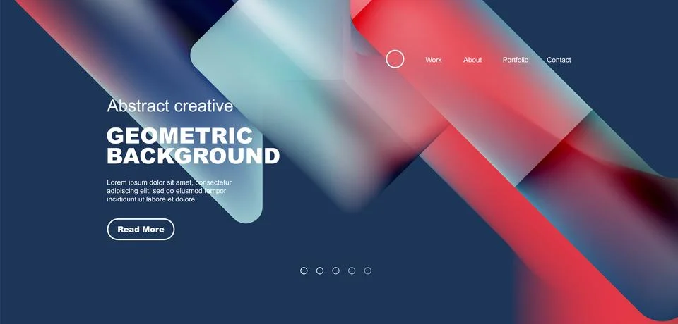 Fluid gradient triangles landing page background. Vector illustration for Illustrazione stock