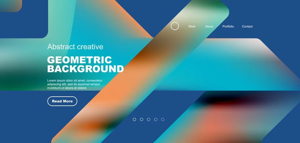 Fluid gradient triangles landing page background. Vector illustration for Illustrazione stock