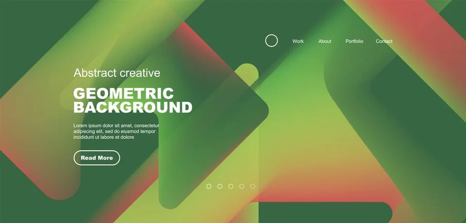 Fluid gradient triangles landing page background. Vector illustration for Illustrazione stock