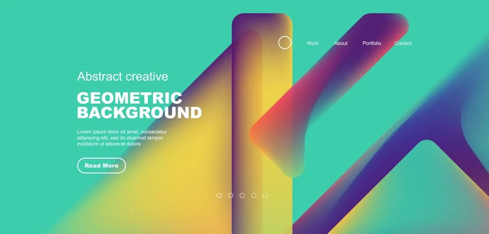 Fluid gradient triangles landing page background. Vector illustration for 스톡 일러스트