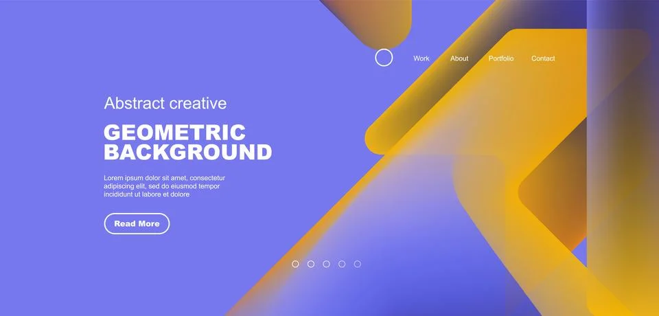 Fluid gradient triangles landing page background. Vector illustration for Stock Illustration