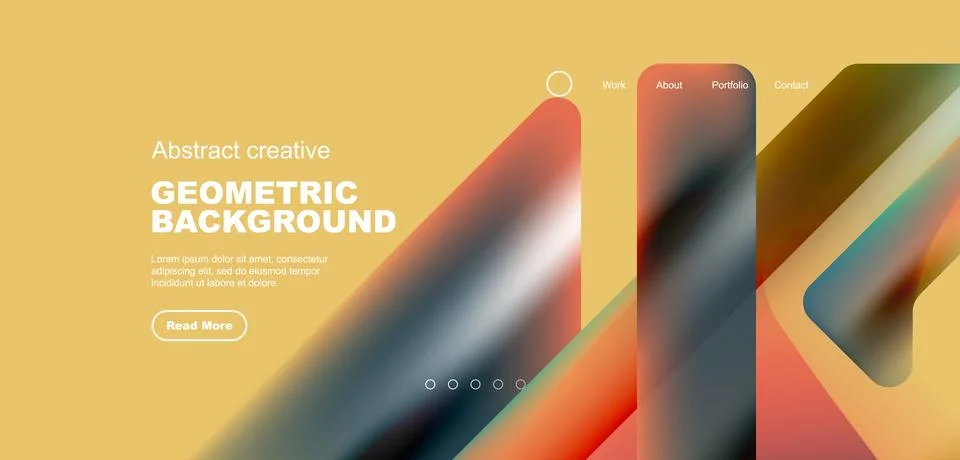 Fluid gradient triangles landing page background. Vector illustration for Illustrazione stock