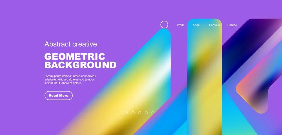 Fluid gradient triangles landing page background. Vector illustration for Stockillustratie