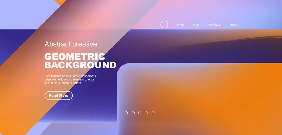 Fluid gradient triangles landing page background. Vector illustration for 스톡 일러스트