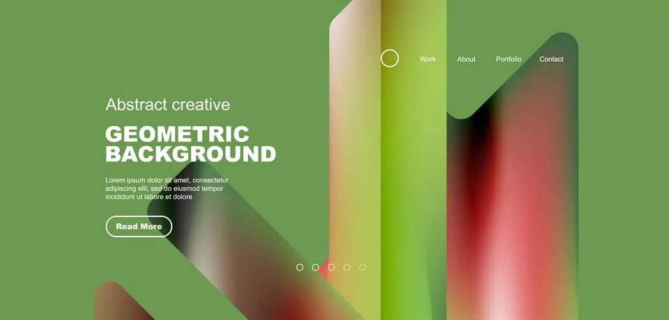 Fluid gradient triangles landing page background. Vector illustration for Illustrazione stock