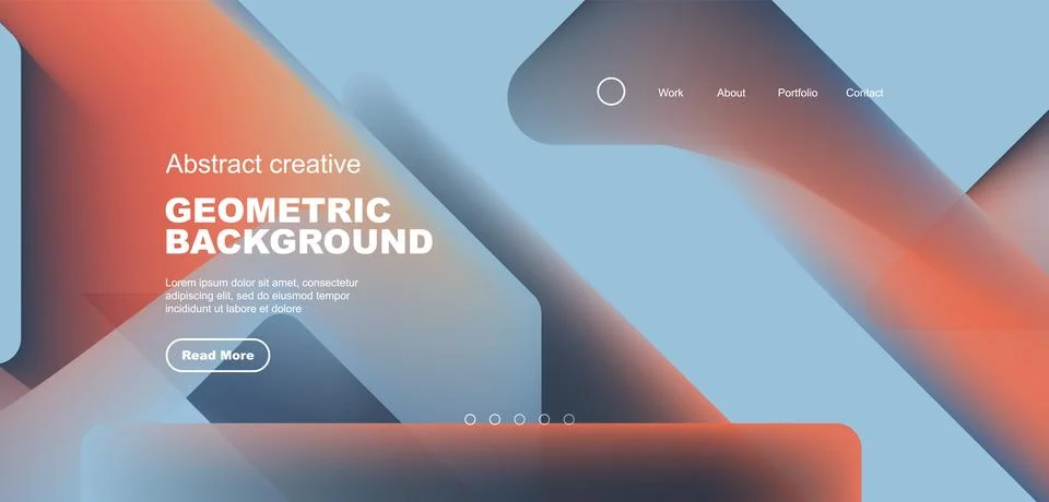Fluid gradient triangles landing page background. Vector illustration for 스톡 일러스트