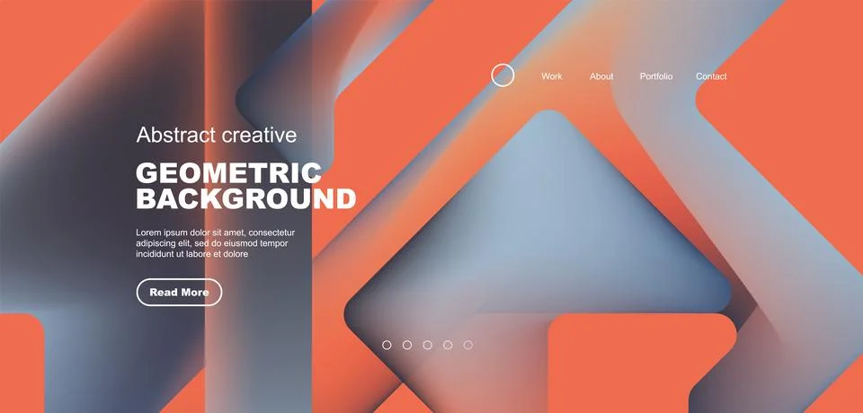 Fluid gradient triangles landing page background. Vector illustration for 스톡 일러스트