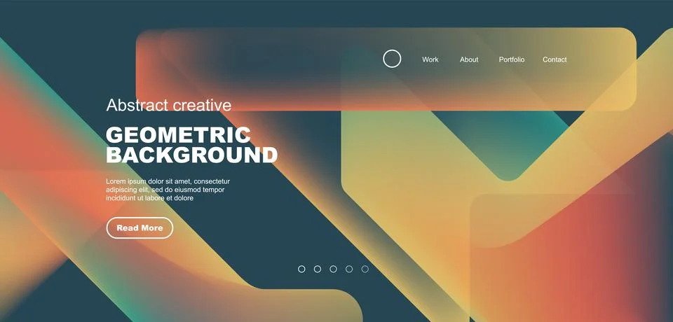 Fluid gradient triangles landing page background. Vector illustration for Stockillustratie