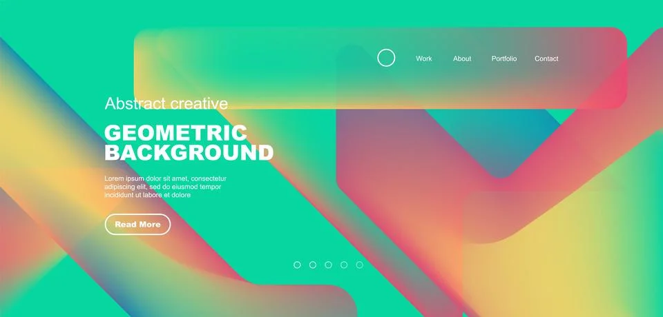 Fluid gradient triangles landing page background. Vector illustration for イラスト素材