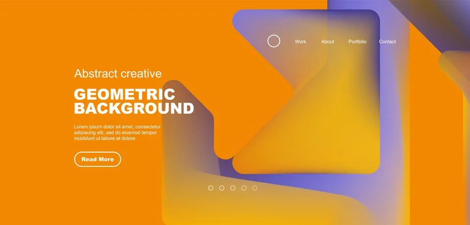 Fluid gradient triangles landing page background. Vector illustration for 스톡 일러스트