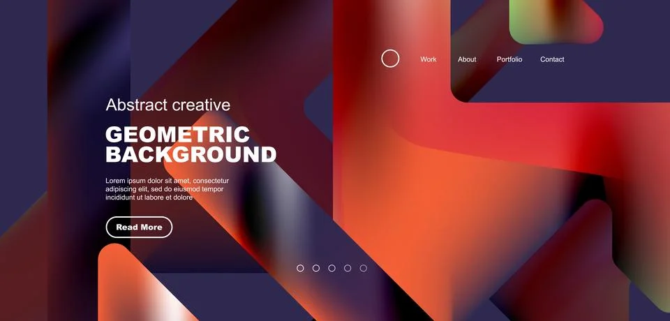 Fluid gradient triangles landing page background. Vector illustration for Stock Illustration