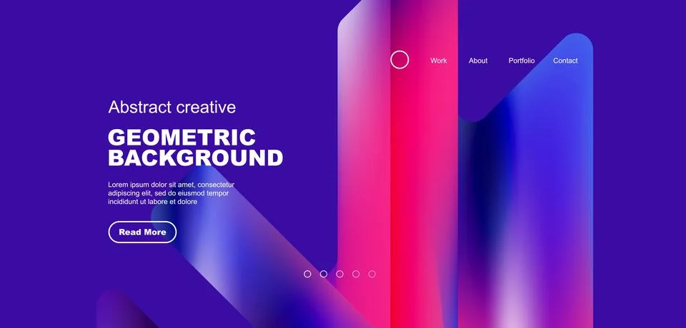 Fluid gradient triangles landing page background. Vector illustration for Stockillustratie
