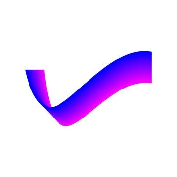 Fluid gradient waves abstract check mark shape イラスト素材