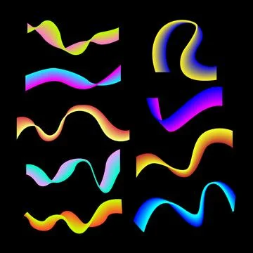 Fluid gradient waves creating dynamic abstract patterns 스톡 일러스트