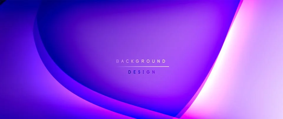 Fluid gradient waves with shadow lines and glowing light effect, modern flowing Illustrazione stock