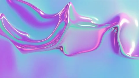 Fluid Holographic Glass Gradient Background with Iridescent Liquid Waves Stock Footage 337795446