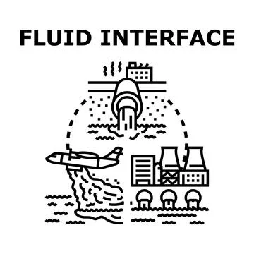 Fluid interface concept exploring environmental dynamics and impact Ilustração Stock