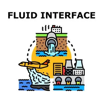 Fluid interface concept exploring environmental dynamics and impact Stock Illustration