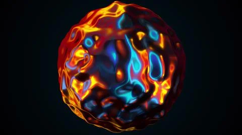 Fluid iridescent blob with a bumpy surface, computer generated, 3d rendering Illustrazione stock