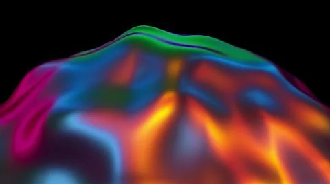 Fluid iridescent blob with a bumpy surface, computer generated, 3d rendering Stock Illustration