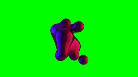 Fluid iridescent liquid blob, metaball morph. Scattering, merging and flowi.. Stock Illustration