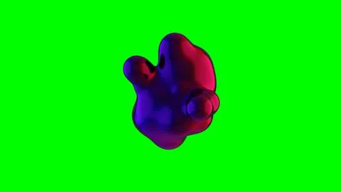 Fluid iridescent liquid blob, metaball morph. Scattering, merging and flowi.. Stock Illustration