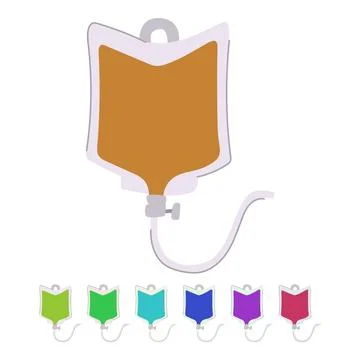 Fluid iv drip bag vector cartoon graphic Stock Illustration