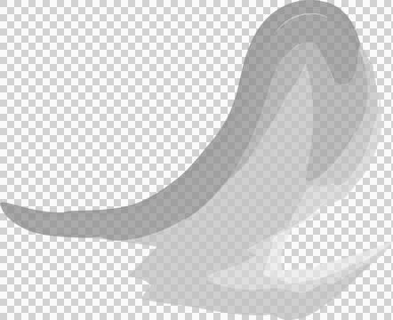Fluid layered gray abstract form is flowing in flat vector style, on transparent Stock Illustration