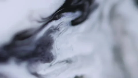 Fluid layers ink drip black white mix wave flow Stock Footage 312333920