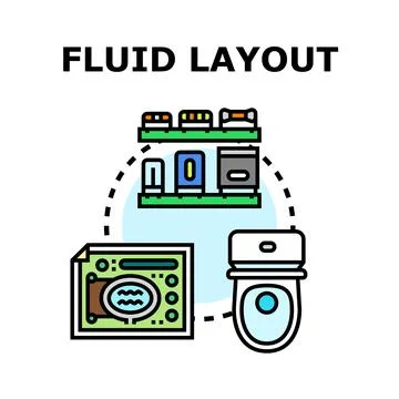 Fluid layout planning for modern bathroom design project Stock Illustration